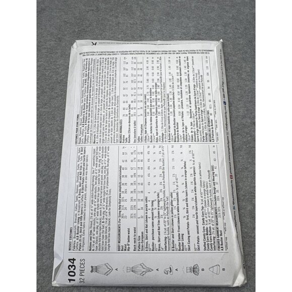 Simplicity 1034 Size 14 16 18 20 22 Candy Corn Fairy Costume Sewing Pattern Uncu - Picture 3 of 5